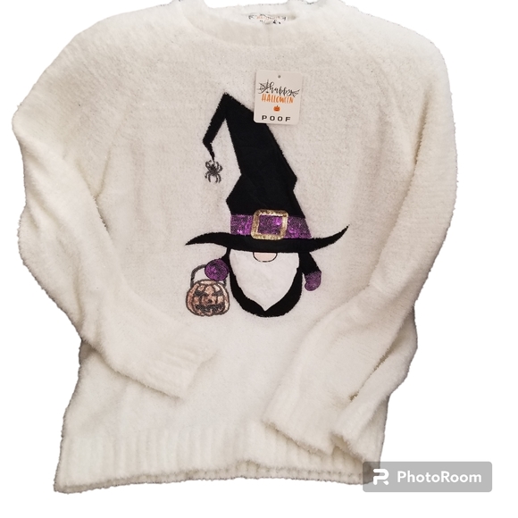 C&C CALIFORNIA Halloween Swatter Halloween Poof S Large White Gnome Sequence NWT - Picture 1 of 8